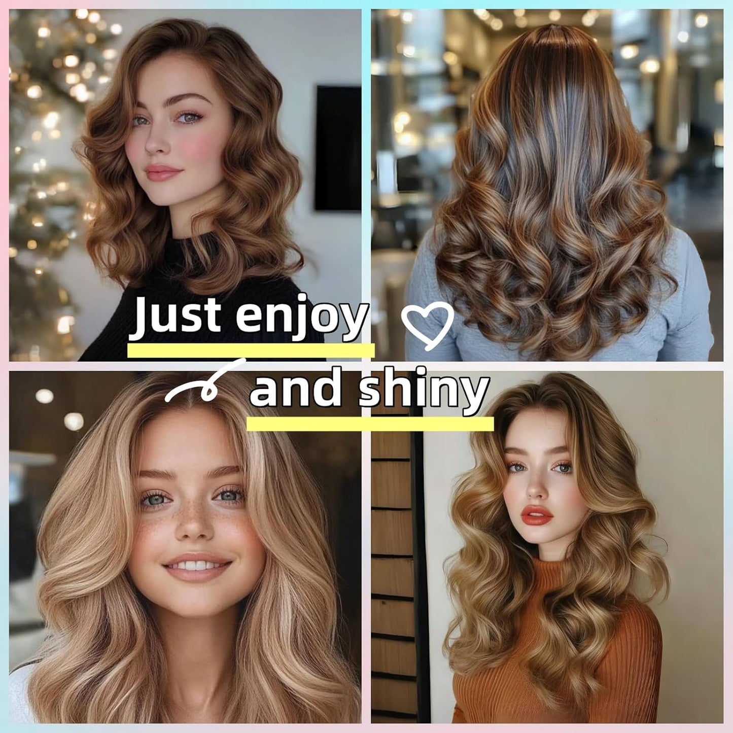 Serenade Sparkling Satin Heatless Curls Overnight, Heatless Hair Clurer Curling Rod Headband, No Heat Curling Rod Hair Roller for Women and Girls to sleep in, Blue