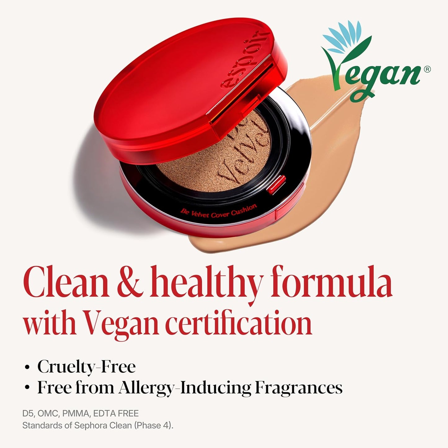 espoir [NEW] Be Velvet Cushion Foundation | Quick and Easy Coverage with Long-lasting Color by Zero Oxidation (#25 Tan, 0.46 Ounce (Pack of 1))