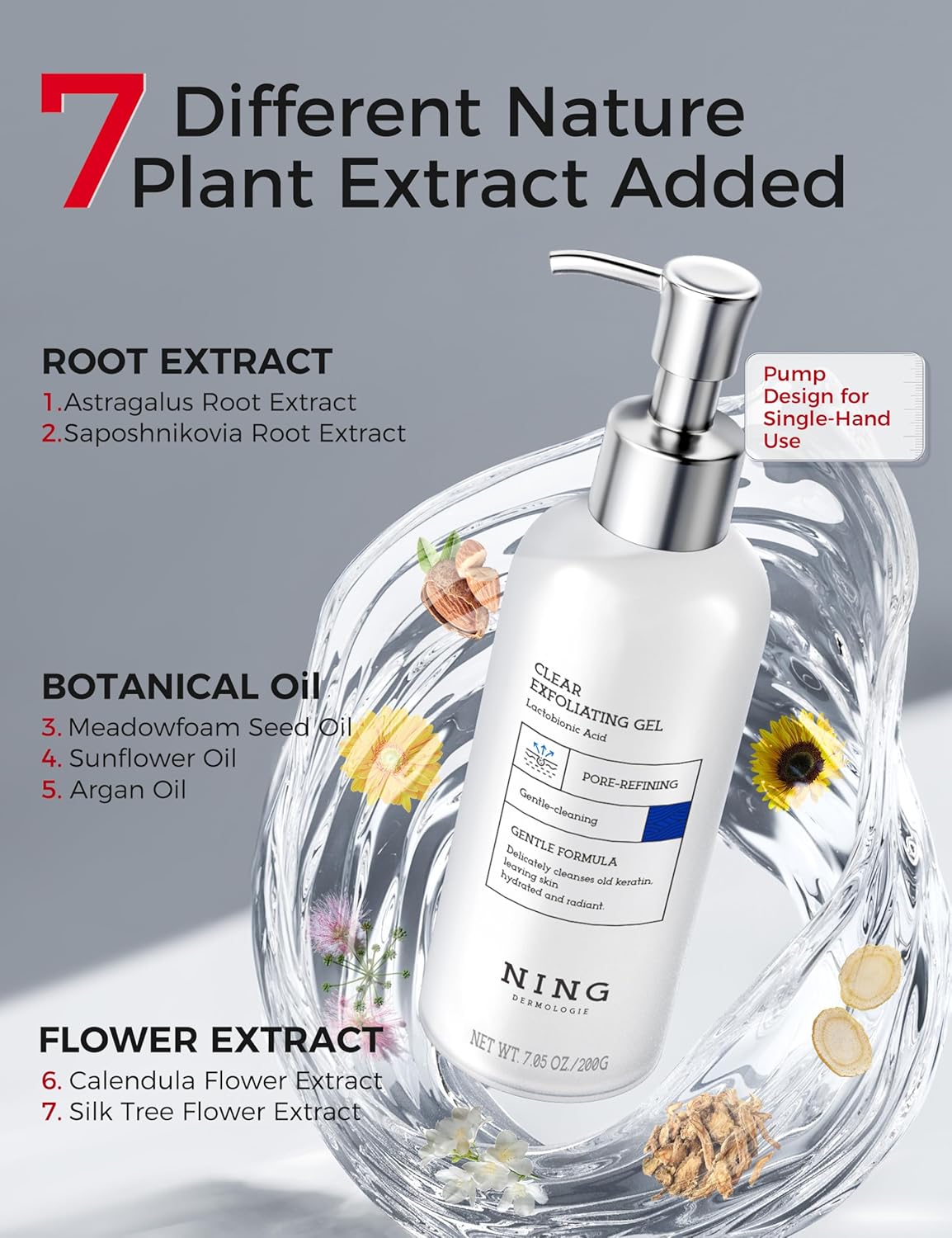 Exfoliating Face Wash: Gentle Face Exfoliator Peeling Gel with PHA & AHA, Niacinamide - Facial Scrub Cleanser Purifying Skin Blackhead Pore Refining Deep Cleansing Moisturizing |7.05OZ