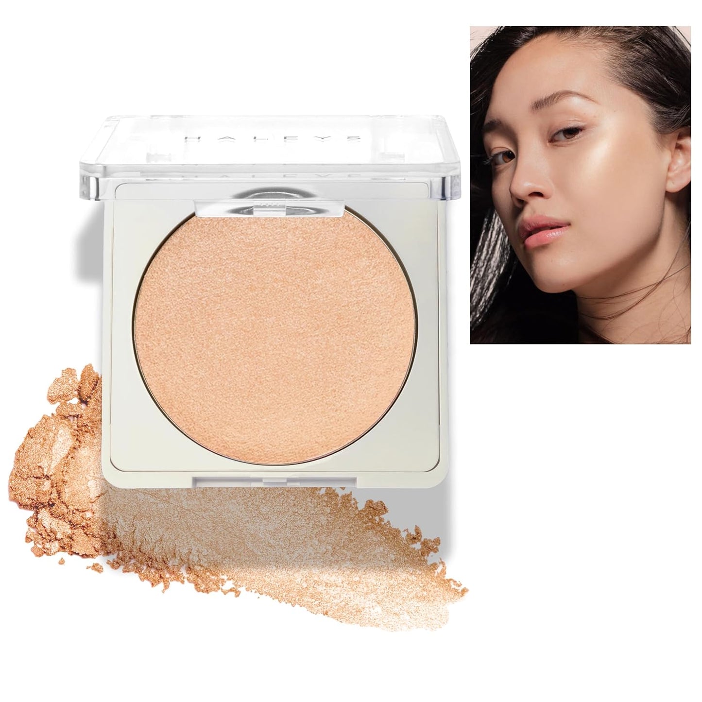 HALEYS Smoothing Highlighter Powder, Re-fract, Illuminating, Lightweight, Non-Caking, Smooths, Blurs, Long lasting, Nourishing & Skin-Softening, Infused with Spherical Powder, Macadamia Oil, V+CF