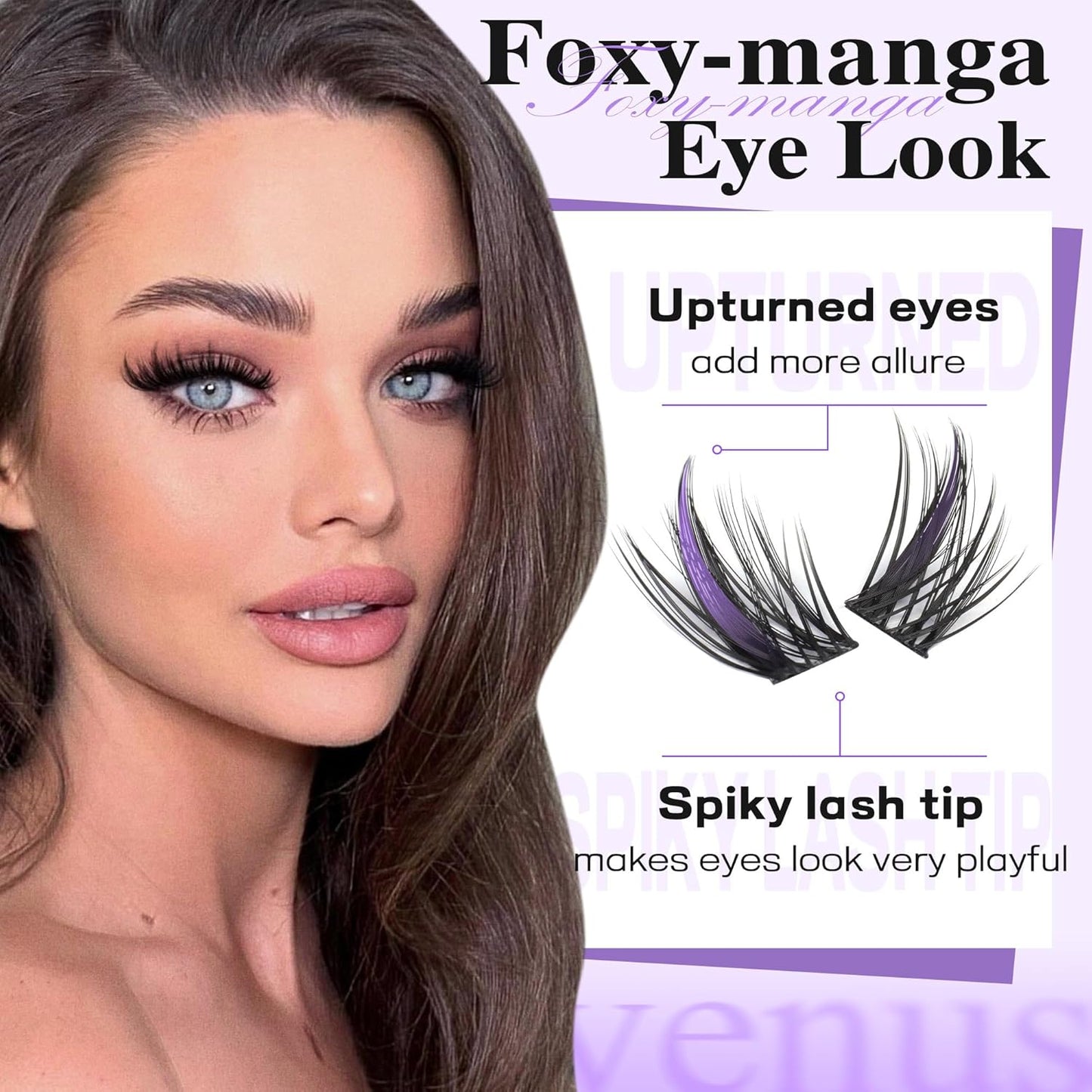 Manga Lash Cluster Kit Wispy Lashes Clusters Fluffy Eyelash Clusters Upturned Foxy Cluster Eyelash Extensions Kit D Curl Fairy Eyelash Extension Kit 10-16mm Individual Lashes Kit