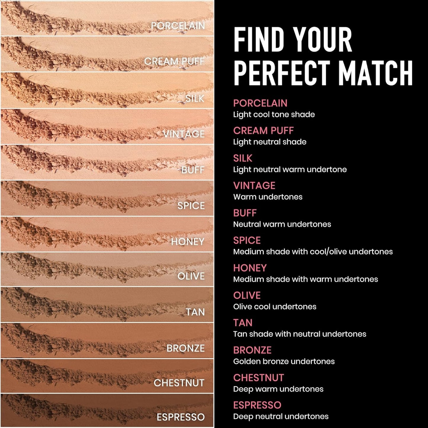 Frankie Rose Cosmetics Powder Foundation – Full Coverage Face Powder For Pores & Imperfections, Evens Out Skin Tone & Shine-Control | 58 Grams (Vintage)