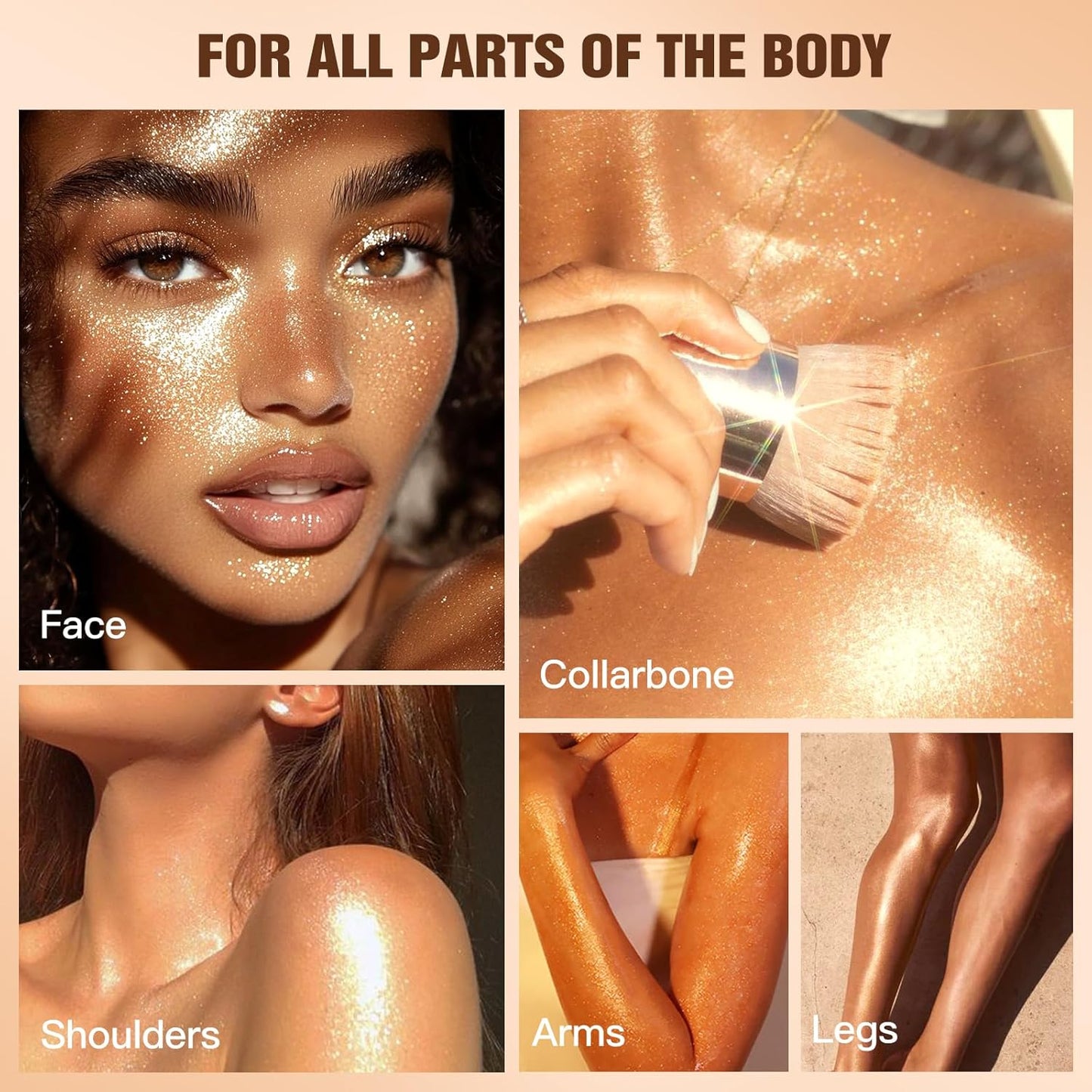 Body Glow Oil, SPF30 Moisturizing Body Oil Shimmer Rose Gold Mica Sunscreen,Coconut Glitter Body Oils for Women Nourishes Dry Skin, Lightweight, Moisturizer and Water Resistant 3.38 fl oz