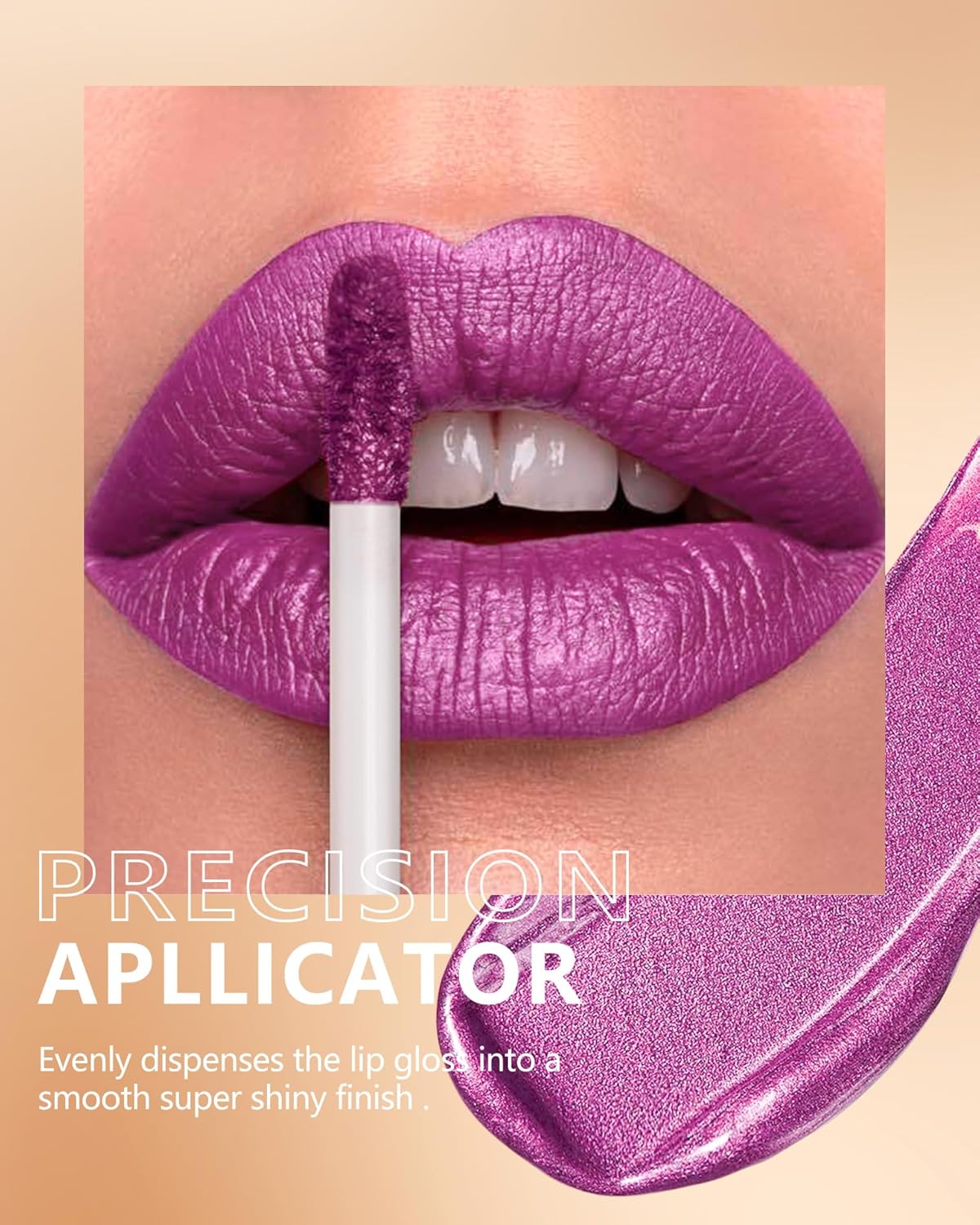 MAKI YIKA Purple Lipstick for Women Metallic Lipsticks Glitter Long Lasting Lipstick No Smudge No Transfer Liquid Pink Lip Gloss (BR07 Promise Me)