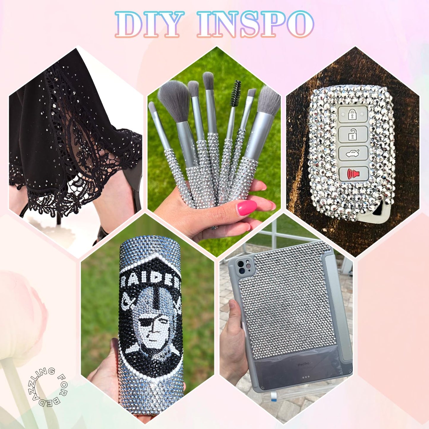 25000Pcs Resin Rhinestones with B7000 Jewelry Glue for Crafting, Silver 2-6mm Non Hotfix Flatback Gems, Bedazzling Crystal for DIY Crafts Clothing Tumblers Mugs Shoes Fabric Decor Nail Art