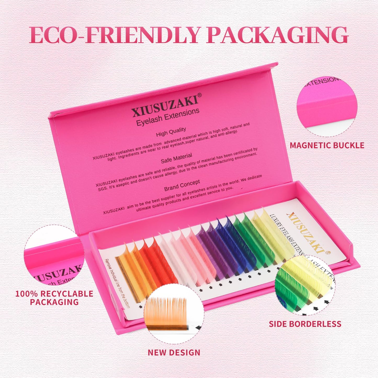 Eyelash Extensions Colored Lashes Extension 0.07 C Curl Lashes 13mm Classic Lash Extensions Soft Individual Lashes 16 Rows Natural False Eyelashes Volume Lashes Professional Use(Colored,0.07-C,13mm)