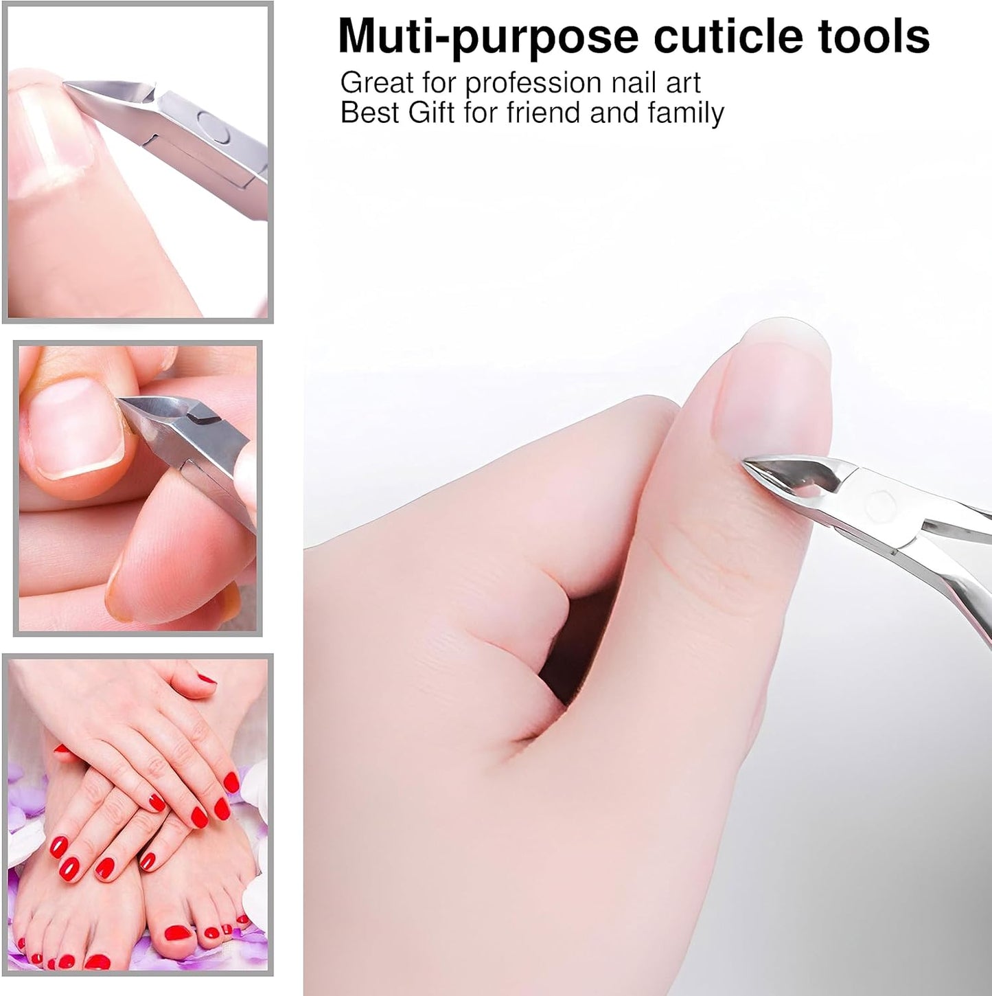 UM Supplies Cuticle Trimmer | Hangnail Remover | Extremely Sharp | Professional Cuticle Nippers | Stainless Steel | Cuticle clippers | Pedicure Manicure Tool I Jaw 16 (6mm)