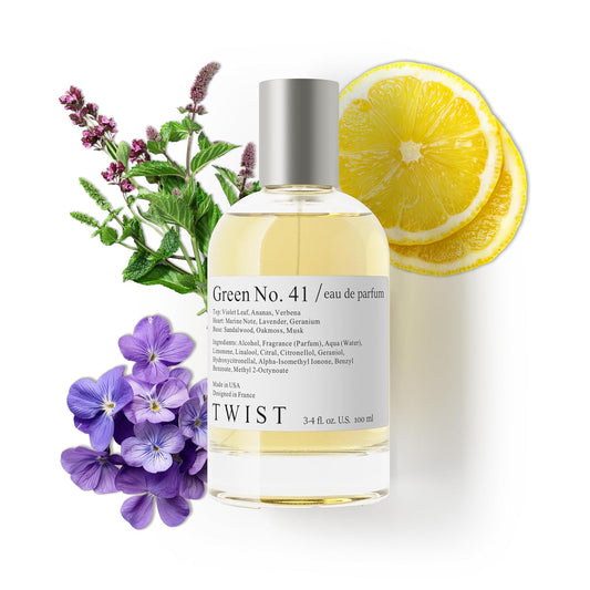 Twist Green No. 41 - Eau De Parfum Inspired by Creed's Green Irish Tweed, Long-Lasting Perfume For Men, Paraben Free, Vegan, Clean Ingredients, Fragrance - Spray 100 ml | 3.4 fl. oz.