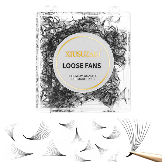 Premade Fans Eyelash Extensions 600 Fans 10D Premade Lash Fans Volume Lash Extensions 0.07 Thickness Eyelash Extension D Curl 14mm Fluffy Soft Handmade Loose Fan(600Fans-10D-0.07-D,14mm)