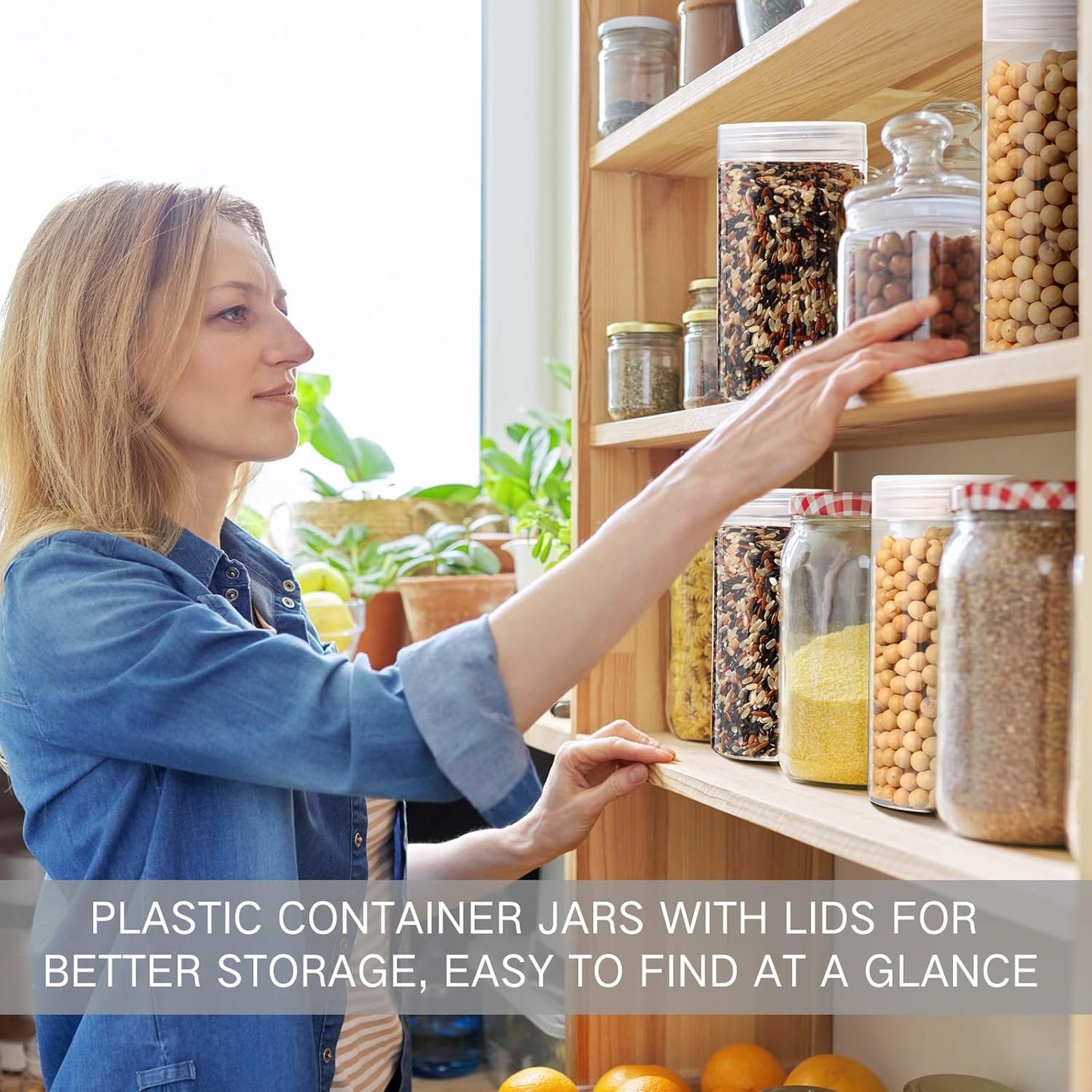 SATINIOR 24 Pieces Empty Clear Plastic Jars with Lids Round Storage Containers Wide Mouth for Beauty Product Cosmetic Cream Lotion Liquid Butter Craft and Food(Clear Lid,12 oz)