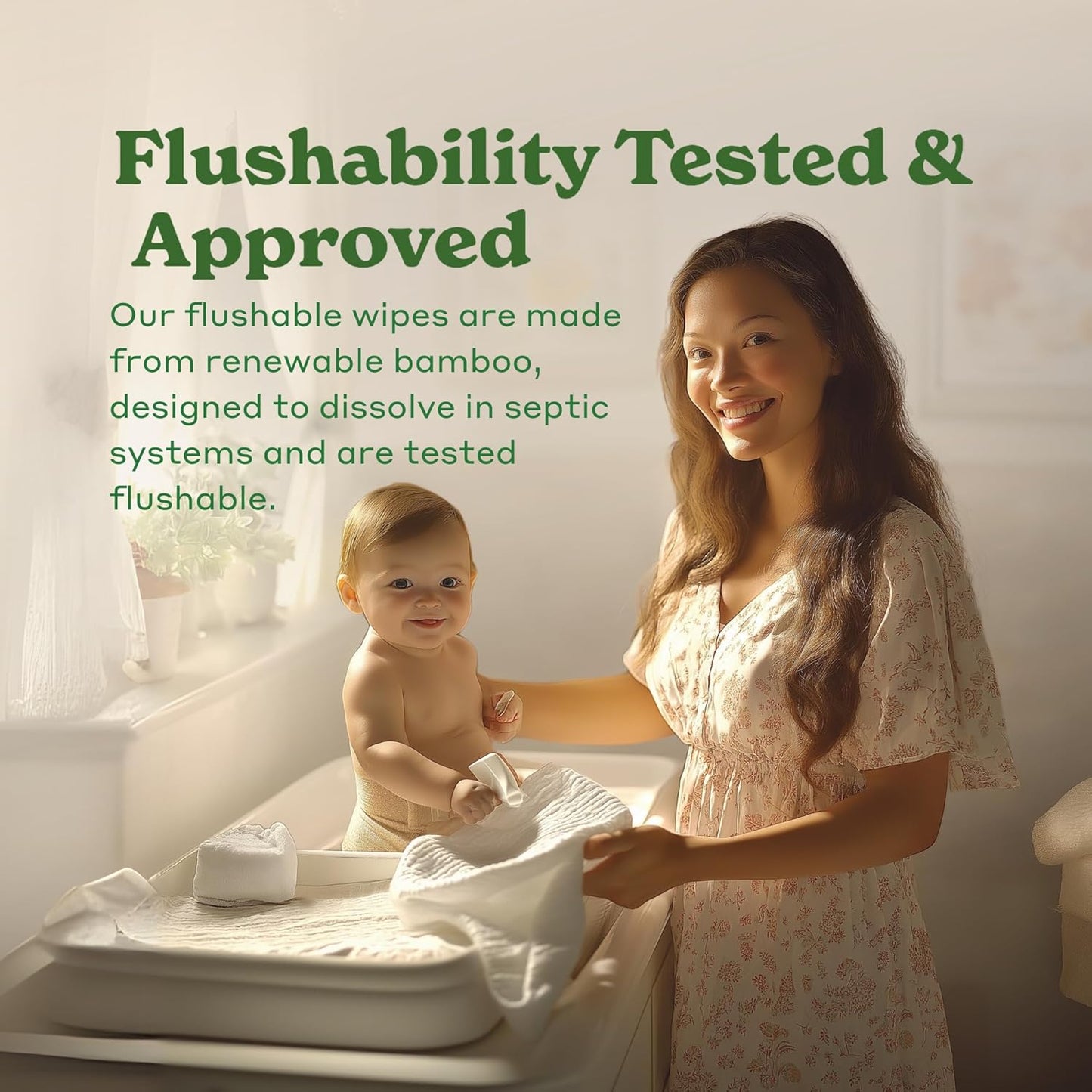 Caboo Tree Free Flushable Wipes, Certified Flushable, Septic Safe, Biodegradable, Chemical Free, Unscented Wipes for Adults made with Renewable Bamboo Based Viscose (Pack of 3, Total of 180)