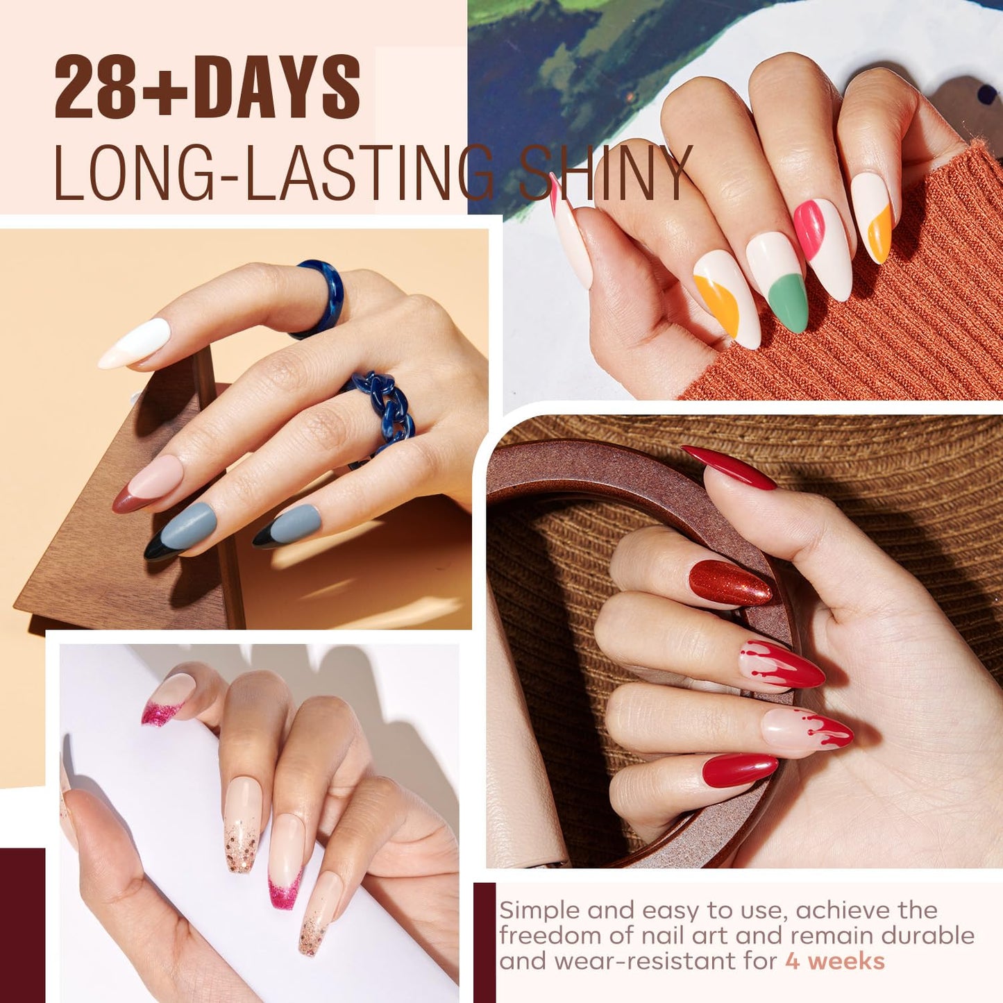 MEFA Gel Nail Polish Kit with U V Light, 42 Colors Fall Winter 60 Pcs Gel Nail Starter Kit with Base Matte Glossy Top Coat, Nail Art Accessories, Nail Tool Box, Cuticle Remover Care Mnicure DIY Salon