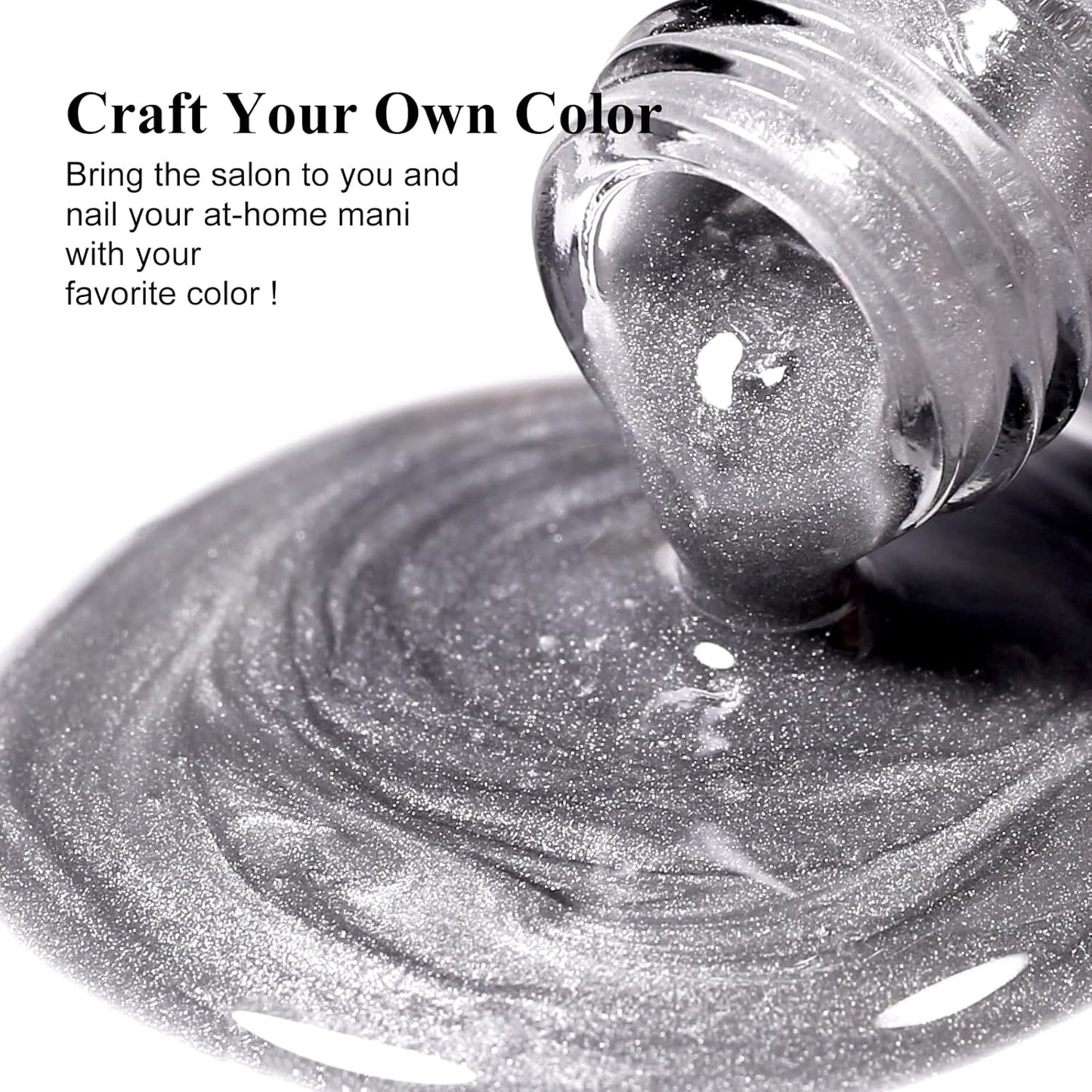 Imtiti Moonlight Cat Eye Gel Nail Polish, 15ml Nude Silver Holographic Crystal Diamond Cat Eyes Glitter UV Soak Off Gel Polish with Magnetic Stick for Summer 1Pcs