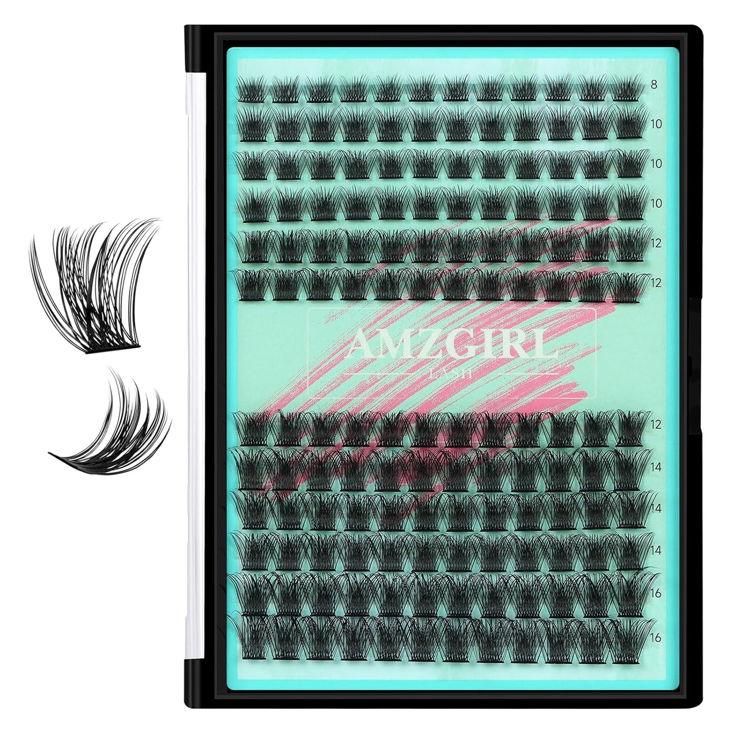 Lash Clusters 144Pcs Eyelash Extension Midnight Lashes Extensions Natural Cluster Lashes for Individual Eyelashes Extension by AMZGlRL(D-Mix8-16mm)