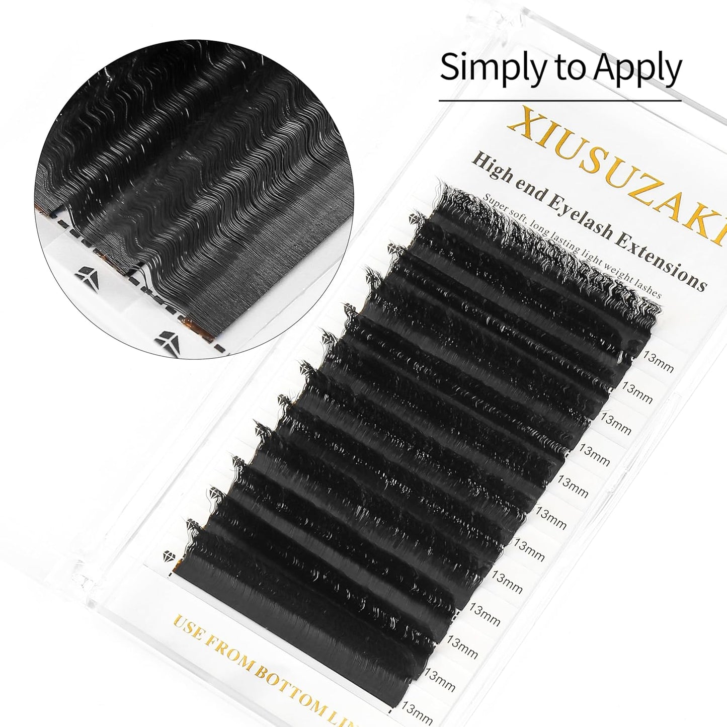 Lash Extensions Wool Curly Eyelash Extensions 0.07mm Thickness C Curl Mix 8-15mm Easy Fan Lashes Premade Fans Volume Lashes Matte Black Crisscross(Wool Curly,0.07-C,8-15mm)
