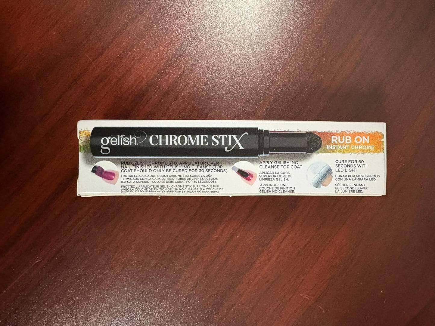 Gelish Chrome Stix, Chrome Nail Powder, Nail Art for Stunning Metallic Finish, Long-Lasting, Easy Application, Perfect for Professional and At-Home Use (Violet Chameleon, 0.5g)