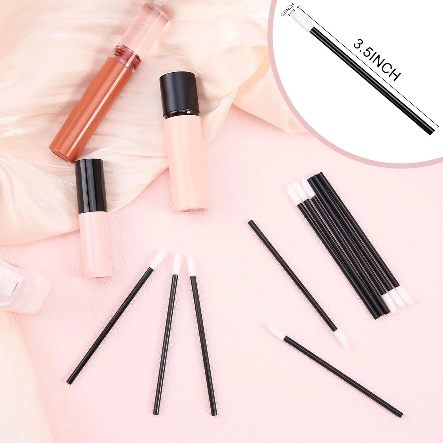 Lip Applicators Disposable - 1800 Pcs Black Lip Brush & Mascara Wands for All Types of Lipsticks, Makeup, Eyebrow Drawing, Lip Coloring & Eyelash Care with Smooth Rod Body & Soft Fibers