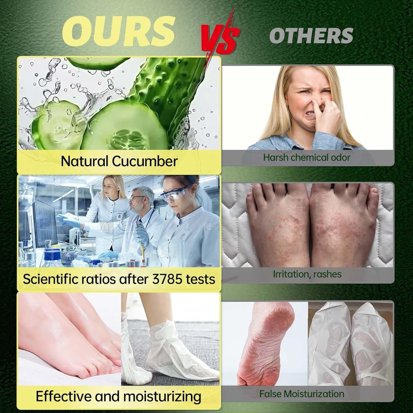 Foot Peeling Mask, Natural Exfoliating Foot Mask, Dead Skin Callus Remover Repair Heels, Hydrating Foot Care for Dry Cracked Feet (9 Pack)