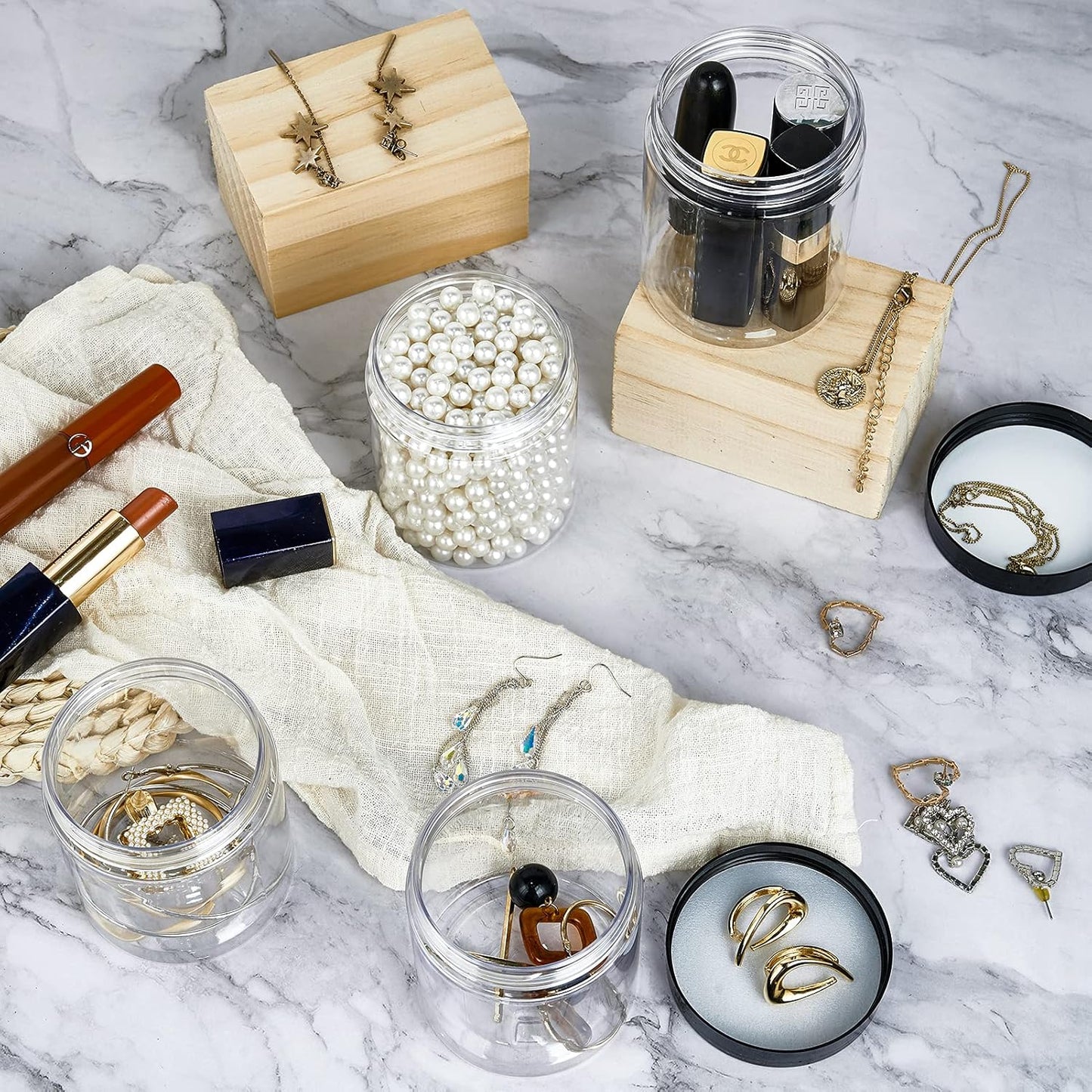 36 Pack 8 OZ(240ML) Plastic Jars Round Clear Cosmetic Container Jars with Lids, Eternal Moment Plastic Slime Jars for Lotion, Cream, Ointments, Makeup, Eye shadow, Samples, Pot, Travel Storage