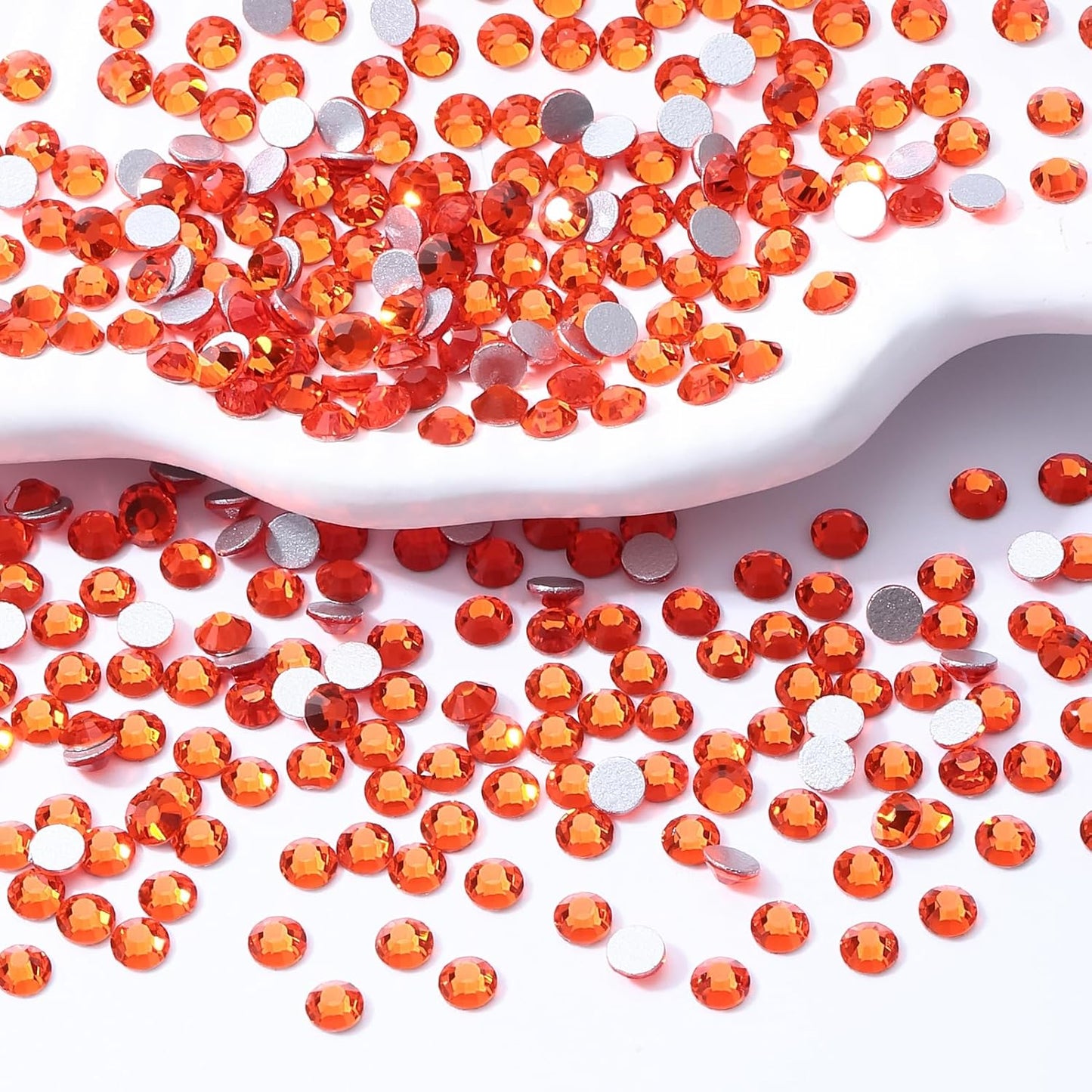 Hyacinth Flatback Rhinestones, Glass Rhinestones for Nail Art and Craft, Glue Fix, Loose Crystal Gemstones(Orange, SS8, 1440pcs, 2.3-2.5mm)