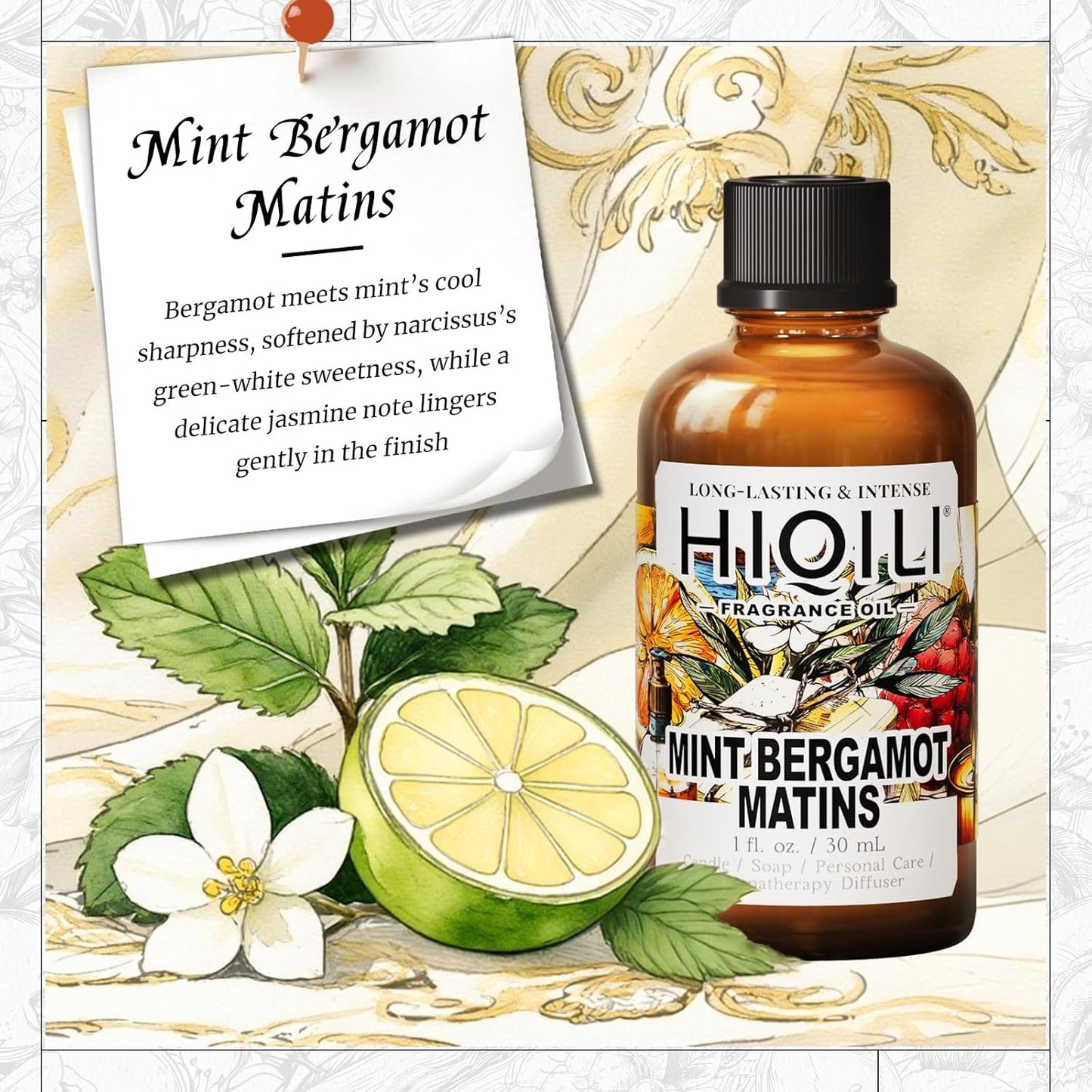 HIQILI Mint Bergamot Matins Fragrance Oil - 1 Fl Oz