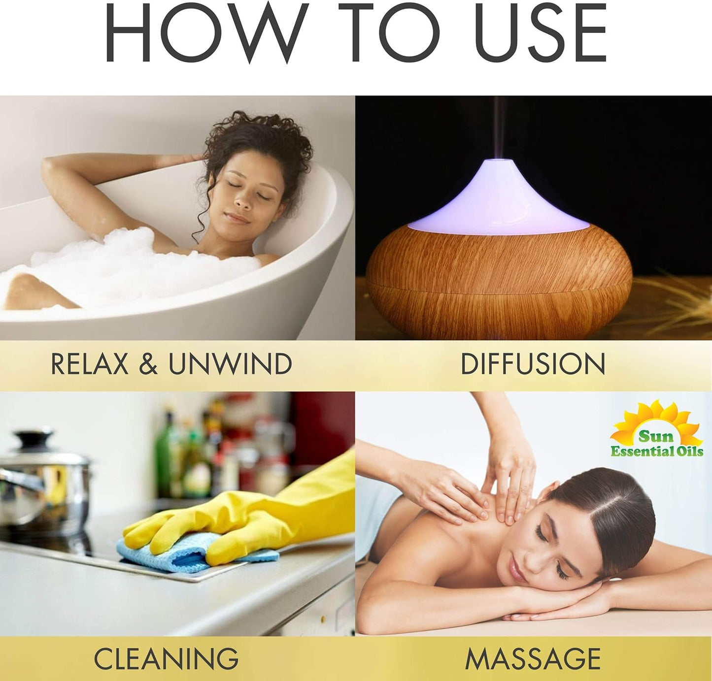 Sun Essential Oils - 16 oz Rosemary Essential Oil for Hair Growth, Skin, Scalp - Drops for Diffuser, Humidifier & Aromatherapy Massage - DIY Candle, Lotion & Shampoo Making - Help Sleep