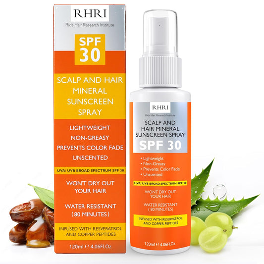 Premium SPF 30 Hair Sunscreen Spray | Non-Greasy UV Protection for Hair and Scalp | Prevents Color Fade and Dryness | Travel-Size UV Protection | Beach SunBlock | Scalp Sunscreen 4 oz 120 ml