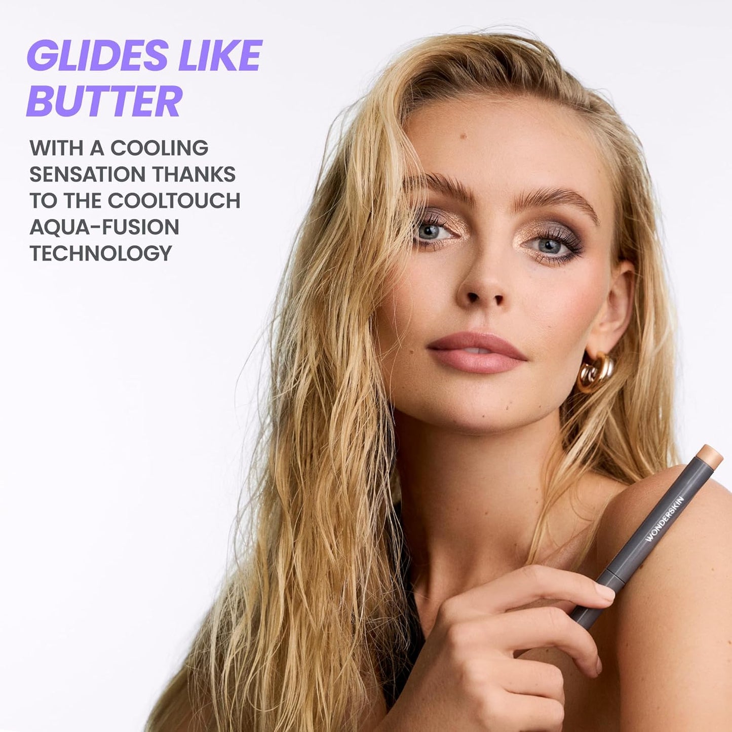 Wonderskin IYKYK Eyeshadow Stick - Longwear Eye Shadow Sticks, Budge-Proof & Waterproof Shimmer Eyeshadow Stick with Built-in Sharpener (Champagne)