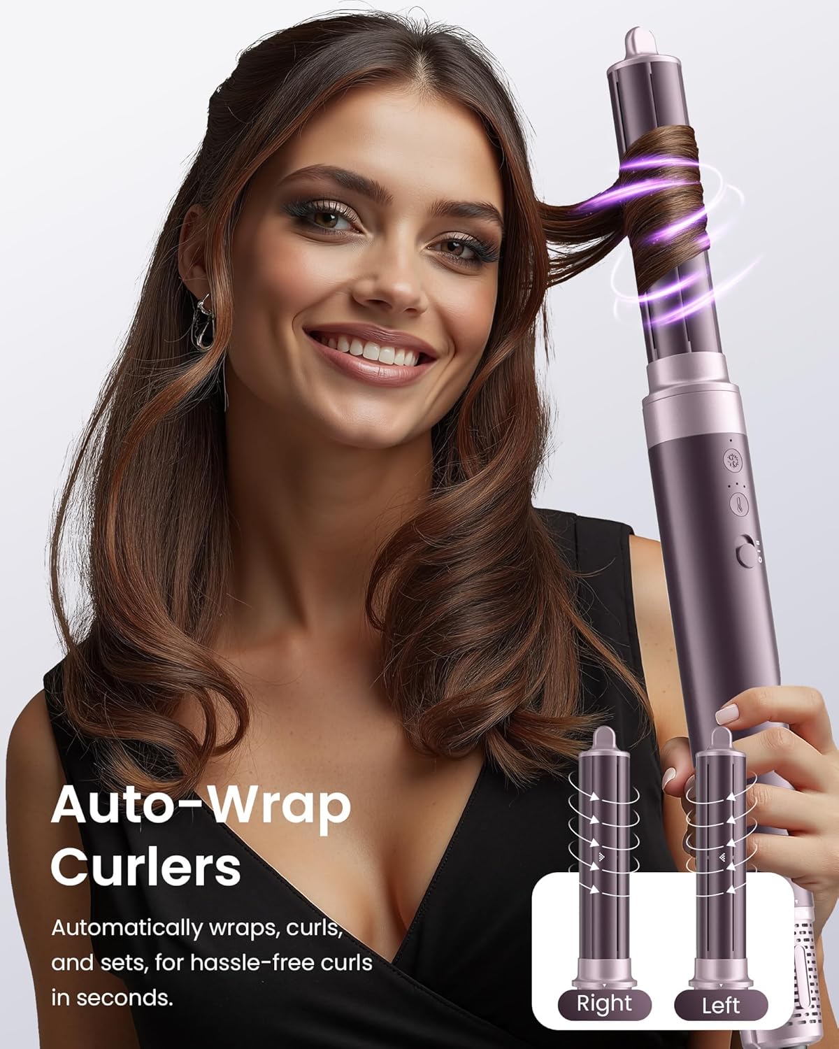 Dual Voltage Hair Dryer Brush for Travel – 5 in 1 Air Styler with High-Speed Blow Dryer, Ionic Anti-Frizz, Compact Design with Travel Bag, Ideal for Europe & Worldwide Use (100V–240V)