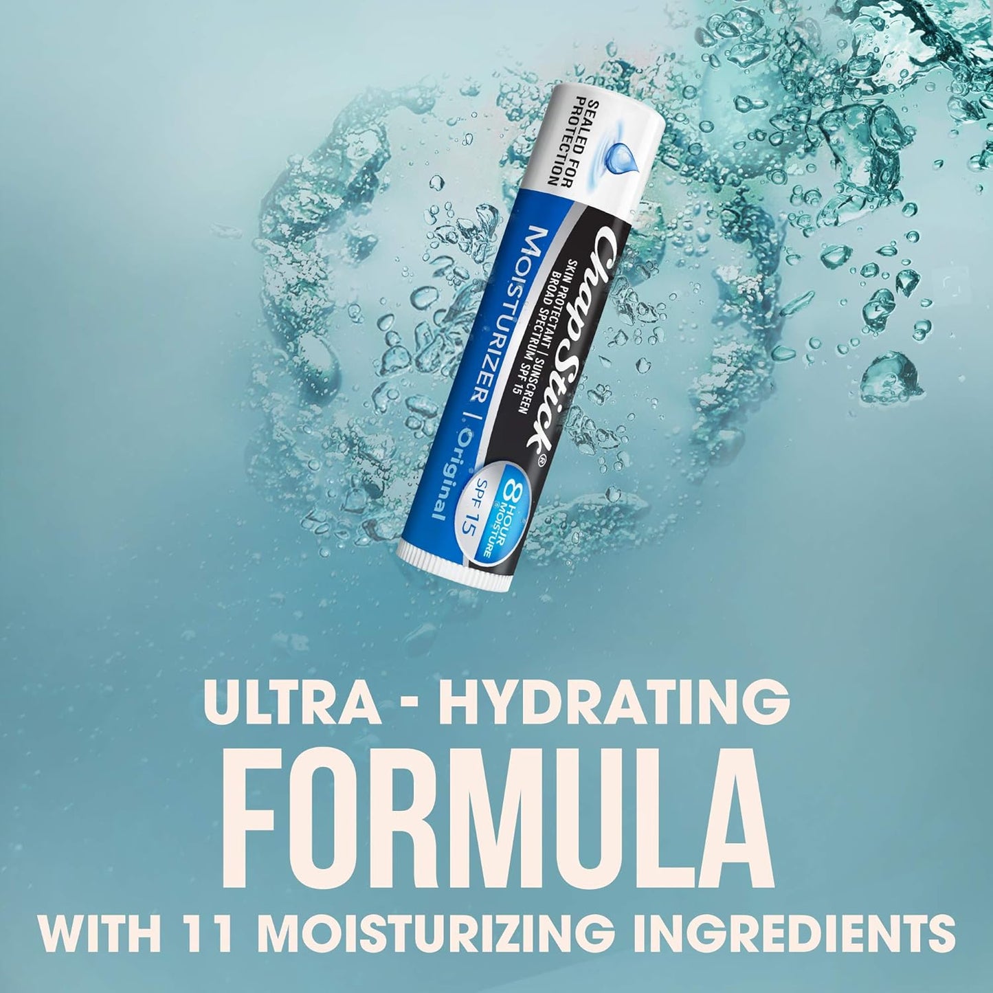 ChapStick Original Lip Balm 4-Pack + 1 Chapstick Moisturizer 2-in-1 Lipcare with SPF 15, 0.15 Oz Ea (5 Piece Set)