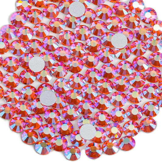 Beadsland 1440 Pieces Flat Back Crystal Rhinestones Round Gems,Hyacinth AB,SS12,3.0-3.2mm