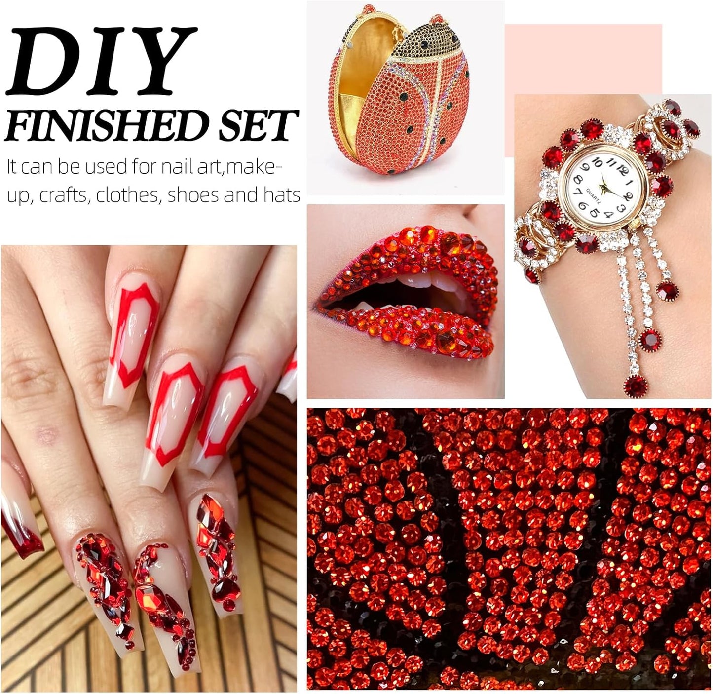 Hyacinth Flatback Rhinestones, Glass Rhinestones for Nail Art and Craft, Glue Fix, Loose Crystal Gemstones(Orange, SS4, 2880pcs, 1.5-1.7mm)