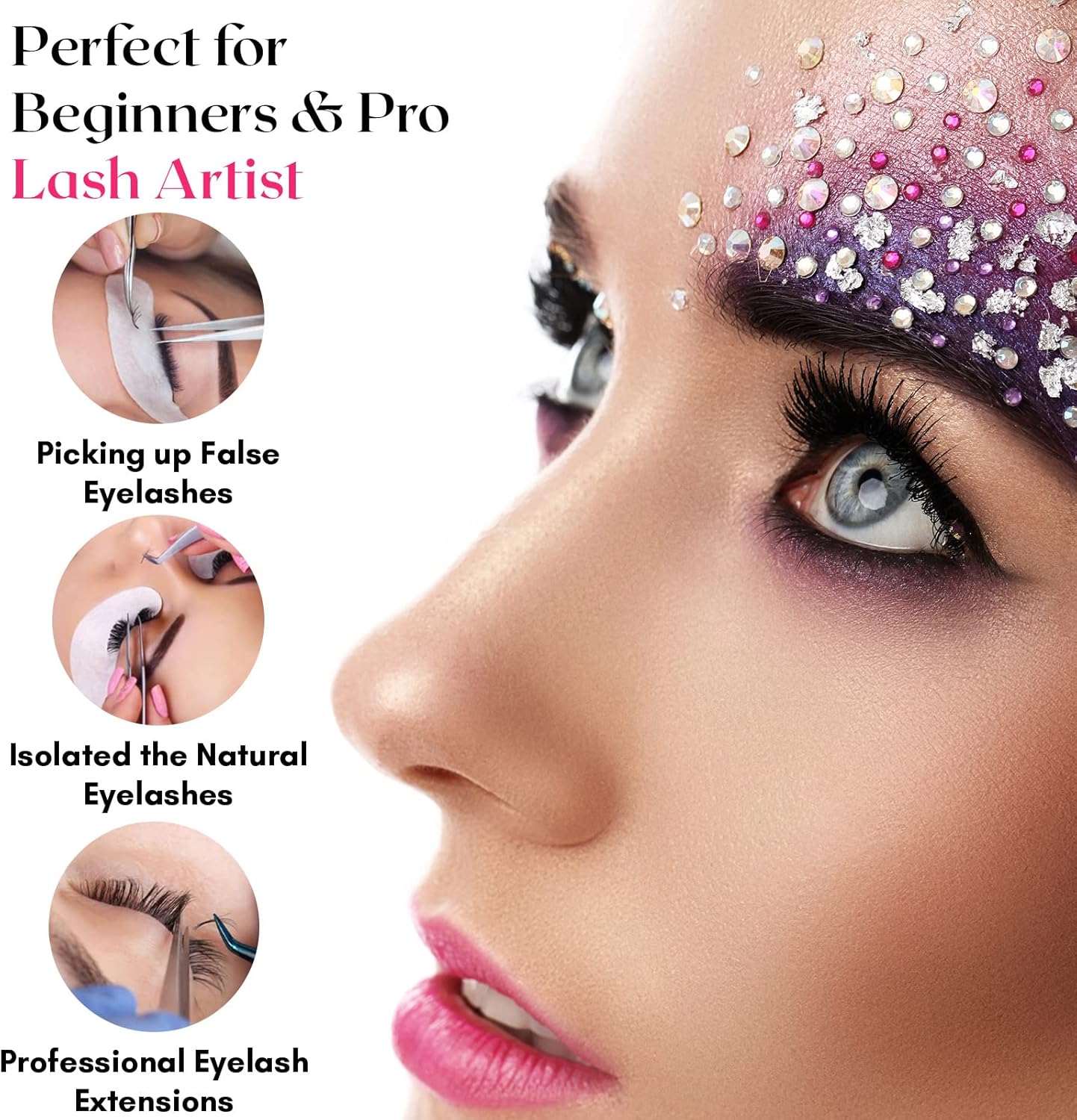 My Lash Tools Eyelash Extension Curved Degree Tweezers for Isolation Lash Extensions 14cm Best for Individual Isolation & Classic Lashes Japanese Stainless Steel Eyelash Twisers (Matte White Gold Tip)