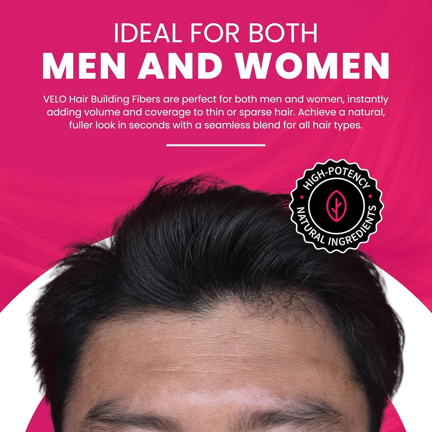 VELO Hair Building Fibers for Thinning Hair – BLONDE Hair Fibers for Men & Women – Covers Bald Spots, Hairline Powder, Hair Thickening Fibers – Hair Filler Powder for Fuller-Looking Hair – 30g