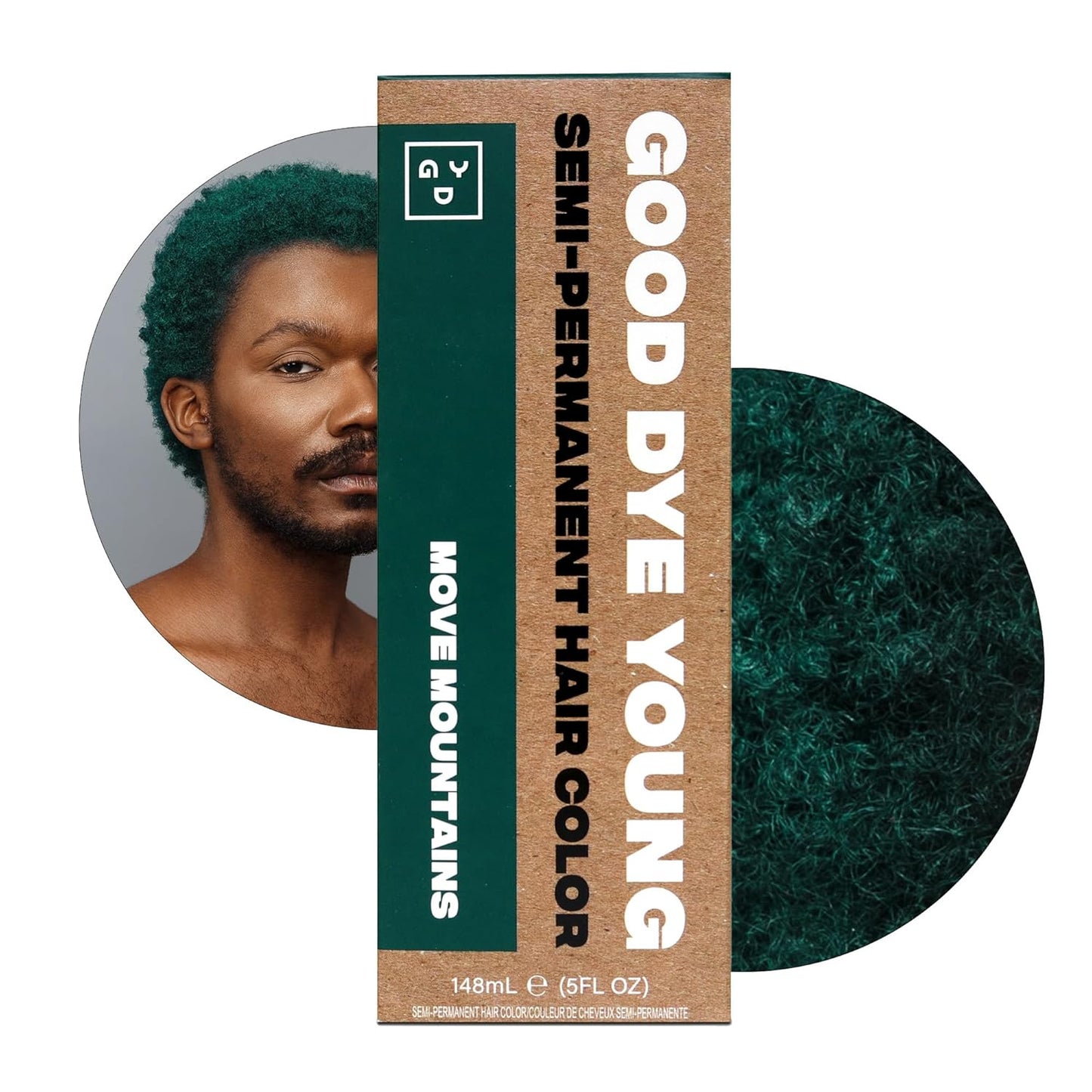 Good Dye Young Semi-Permanent Hair Color, Vegan and Cruelty-Free Green Hair Dye, Last up to 24 Washes, Non-Damaging Conditioning Hair Color (5FL OZ, Move Mountains)