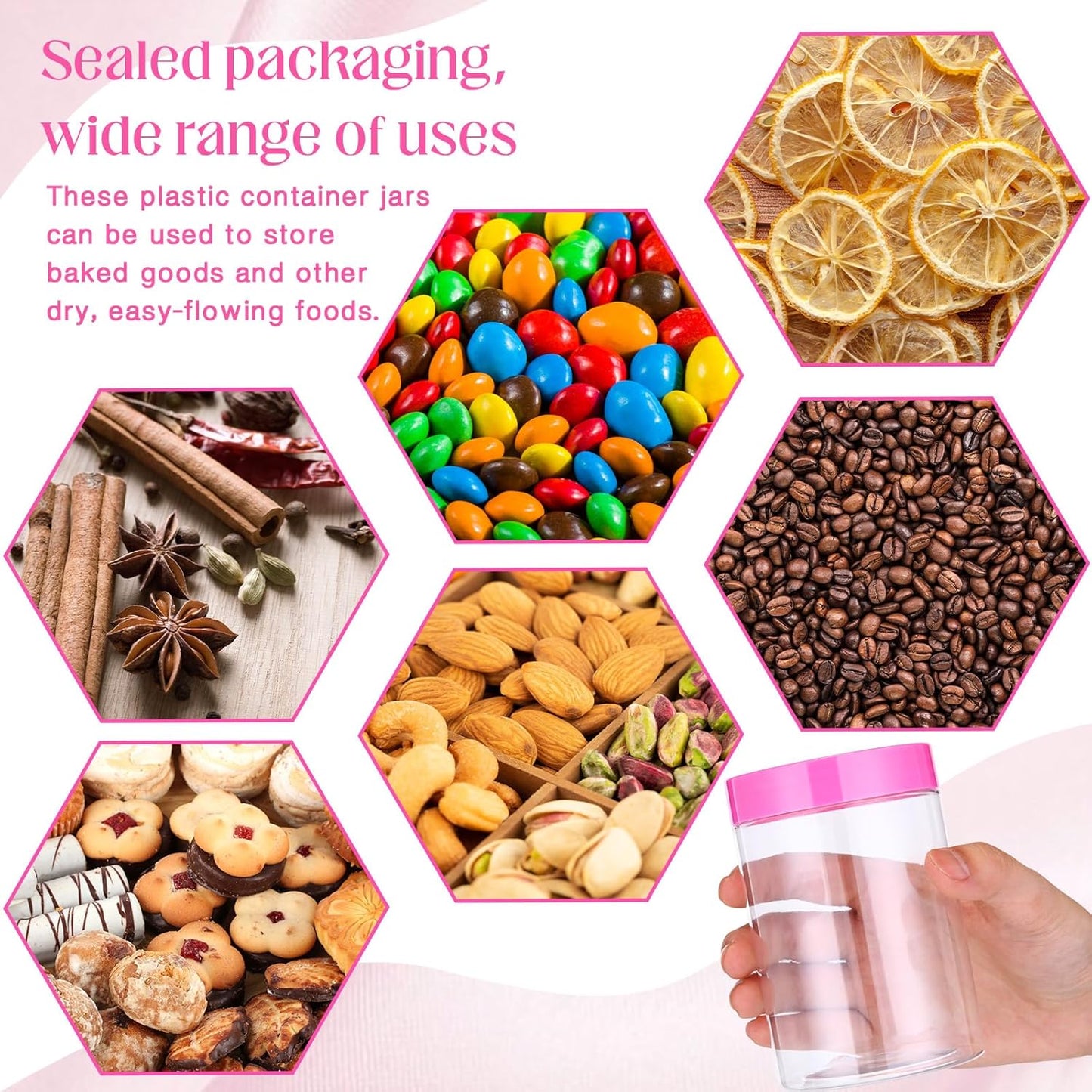 Patelai 4 Pieces Round Wide-mouth Leak Proof Plastic Container Jars with Lids for Travel Storage Makeup Beauty Products Face Creams Oils Salves Ointments DIY Making(10 Ounce,Pink)