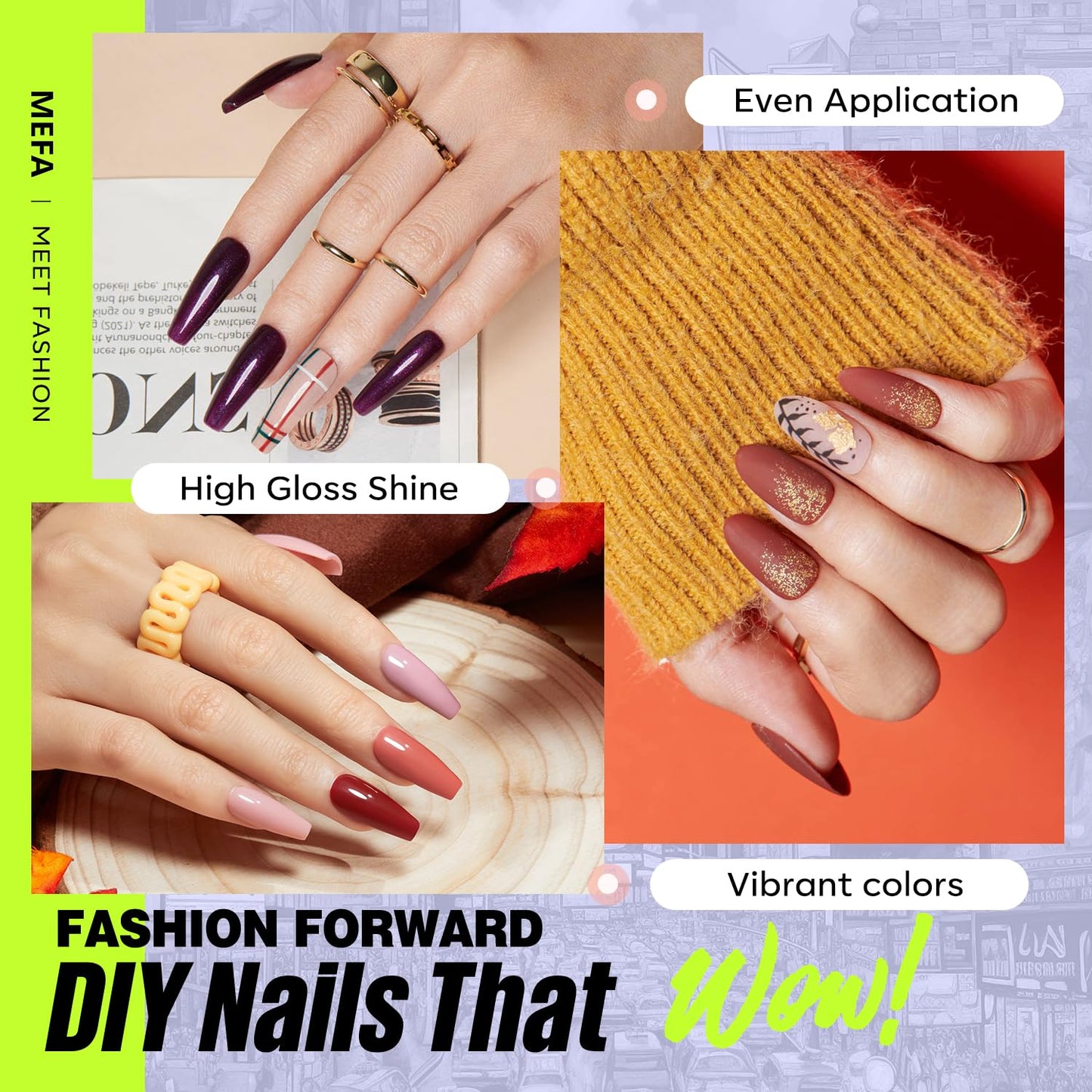 MEFA 35 Pcs Gel Nail Polish Set, 32 Colors All Seasons Collection Gel Nail Polish Set with Matte/Glossy Base Top Coat Manicure DIY Salon Home Decoration Beginners Gifts for Women