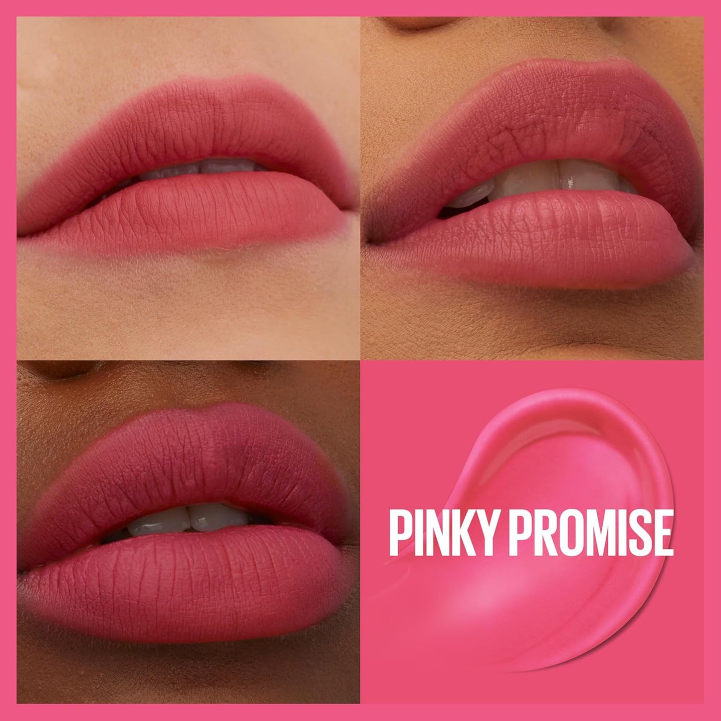 Maybelline Super Stay Teddy Lip Tint, Long Lasting Matte Lipstick For Up To 12HR Wear, Pinky Promise, 1 Count