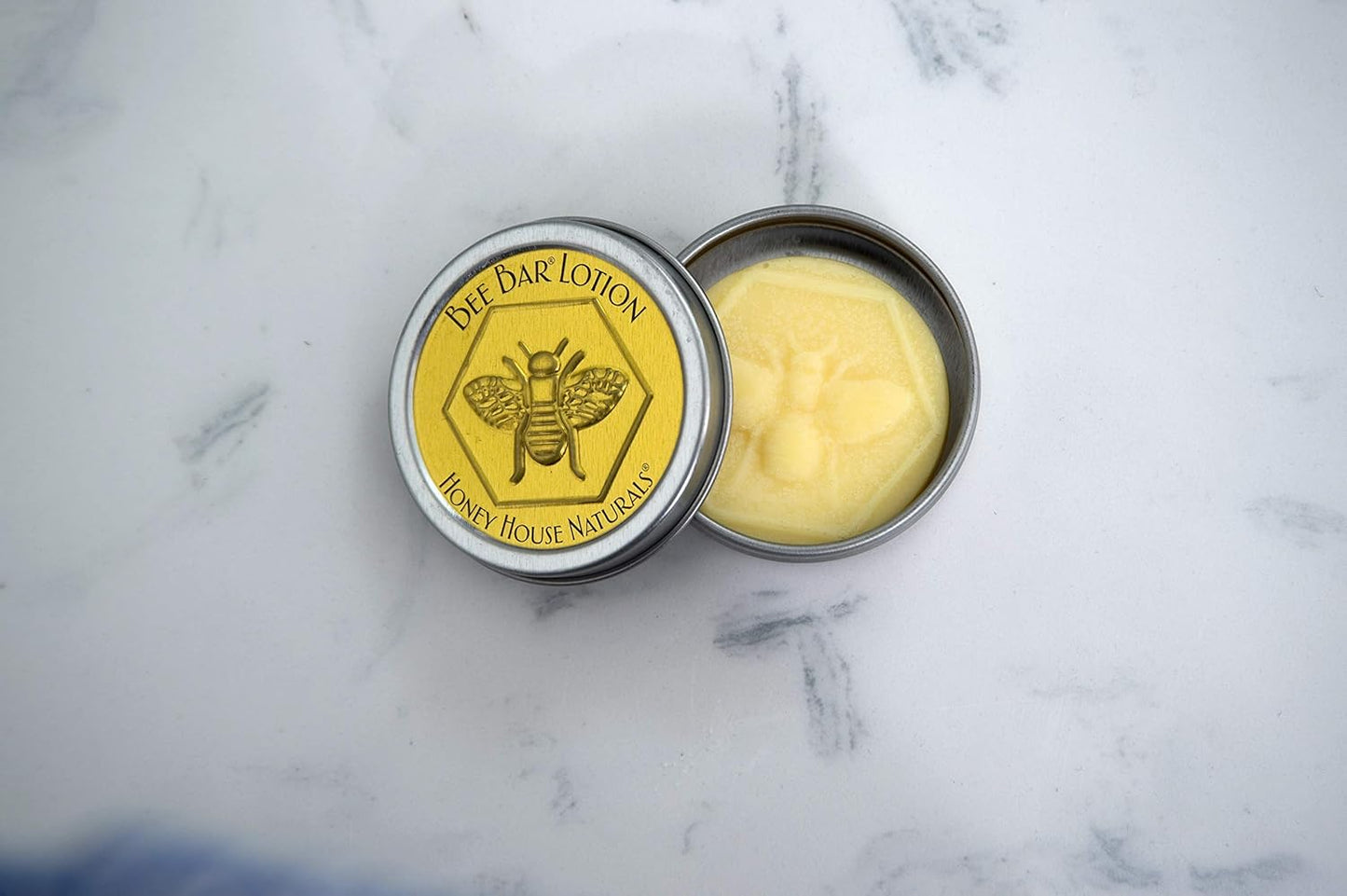 Honey House Naturals Bee Bar Duo – Vanilla - Small .6 Ounce and Large 2 Ounce– All Natural Ultra Moisturizing Lotion Bar Infused with Essential Oils and Butters – Made in USA