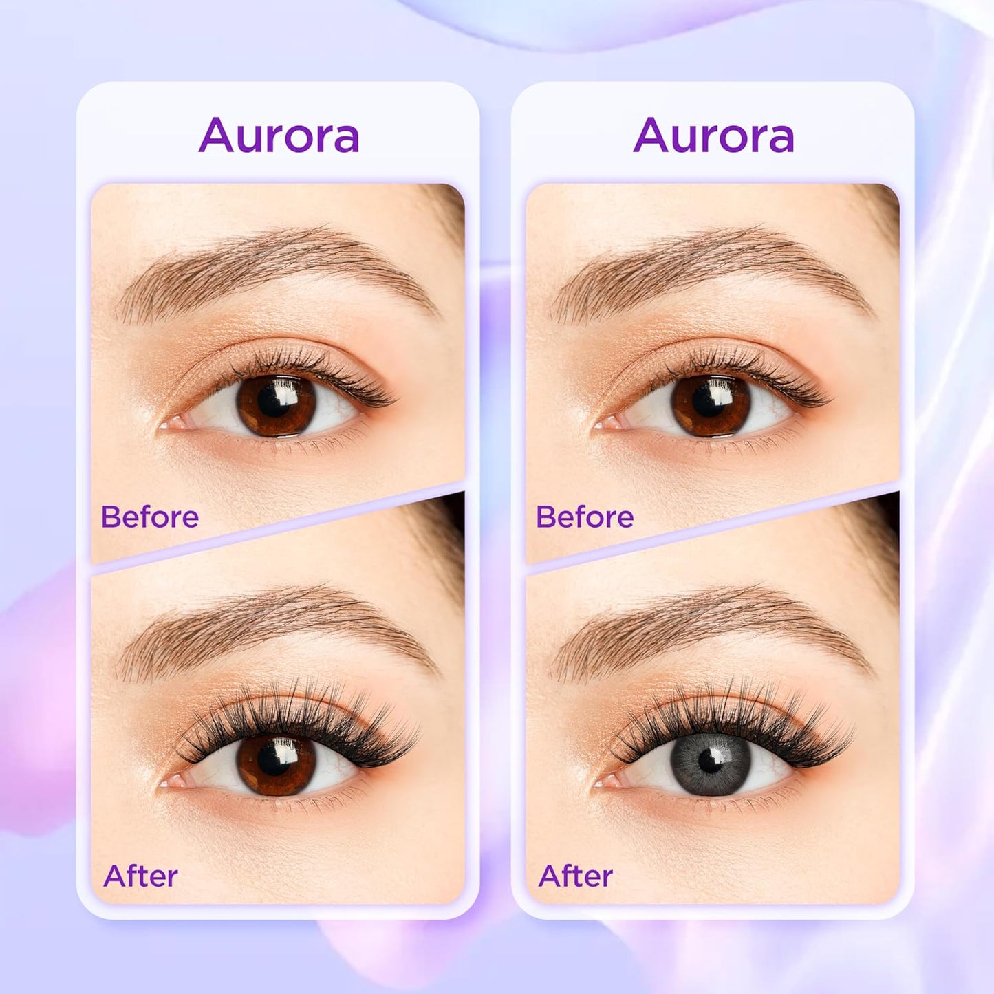 Lash Extension Kit DIY Lash Clusters Kit Eyelash Extensions Individual Lashes Extensions with (Bond,Seal,Tweezers,Remover,168Pcs,Aurora,8-16mm)