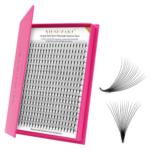 Premade Fans Eyelash Extensions 14D Volume Lash Extensions 0.07 Thickness Eyelash Extension D Curl Premade Lash Fans Mix 9-16mm Fluffy Soft Handmade Lash Fan(14D-0.07-D,9-16mm)