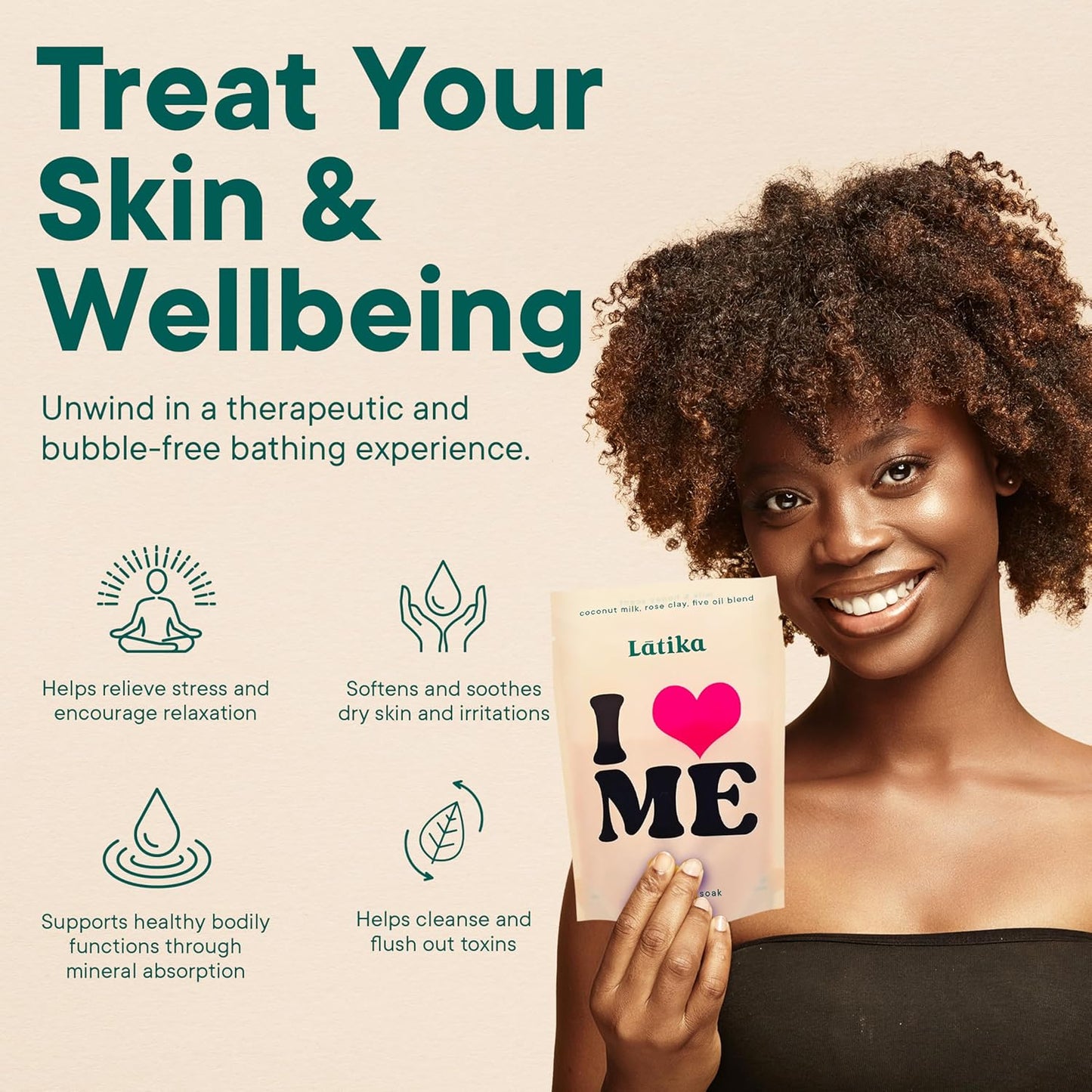 Soak Set of 3 - I Heart Me Bath Soaks with Oats, Milk & Honey for Self-Love & Self-Care – for Relaxation, Muscle Recovery & Skin Nourishment – Stress Relief Soaking Salts