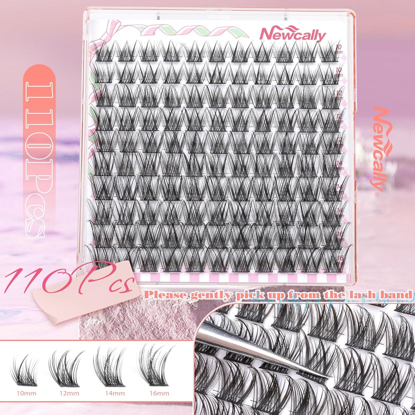 Lash Clusters Natural Lash Extension Wispy Eyelash Clusters C-curly DIY Eyelash Extension 10-16MM Individual Lashes Cluster Eyelash Extension by Newcally