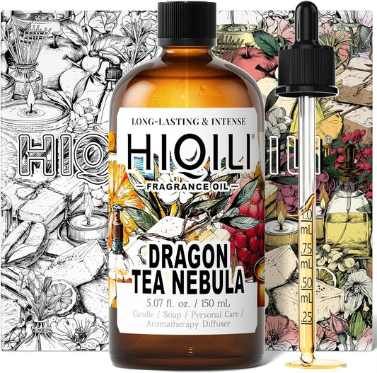 HIQILI Dragon Tea Nebula Fragrance Oil for Candle & Perfume Making, Hotel Scents for Essential Oil Diffuser, Room Spray, Thé Yulong - 5.07 Fl Oz