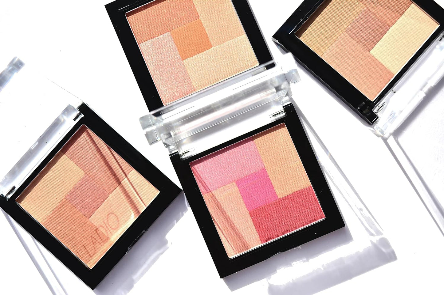 Palladio 2-In-1 Mosaic Blush and Bronzer, Silky Smooth Face Makeup Pressed Powder, Five Color Hues from Shimmering Pinks to Golden Browns, Rich Pigmented Shades, Flawless Finish, Desert Rose, 0.3 Oz