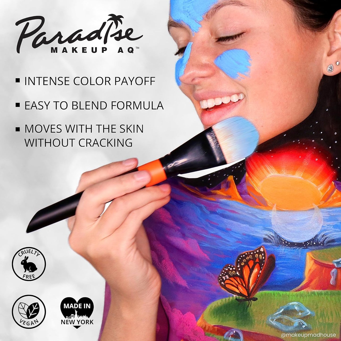 Mehron Makeup Paradise Makeup FX 8 Color Tropical Palette | Magnetic Refillable Body Paint & Face Paint Palette | Professional & Water Activated | Costumes, SFX, Halloween, & Cosplay