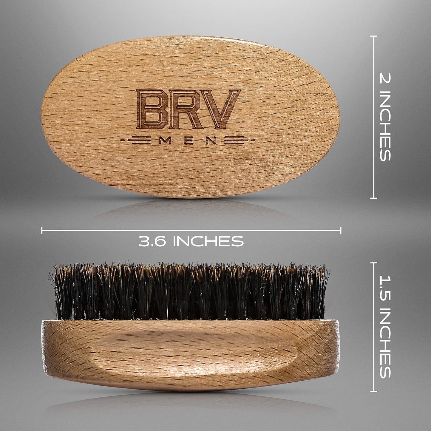 Beard Brush | Firm Boar Bristles | First-Cut Boar Hair Bristles | The Ideal Gift For Men (Beechwood)
