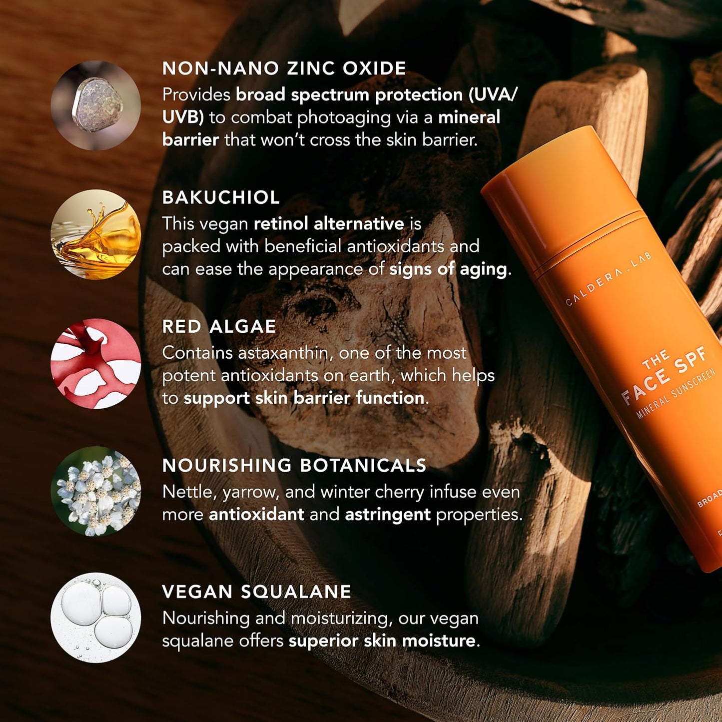 Caldera + Lab The Face SPF, No White Cast Mineral Sun Screen with SPF 30