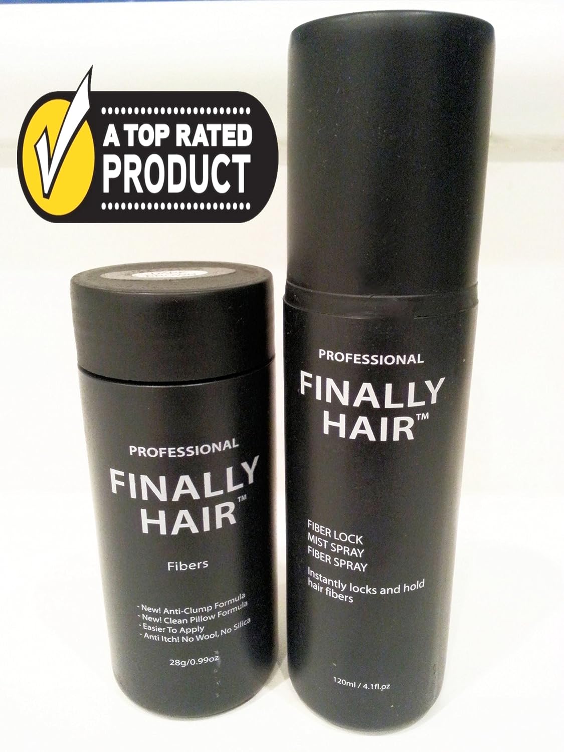 Keratin Hair Thickener Fibers LMB 28g Bottle of Fibers & 120ml 4.1 oz. bottle of Fiber Lock Hair Spray. For Hair Thickening Fiber Hair Loss Concealer (Light Medium Brown - our lightest brown shade)