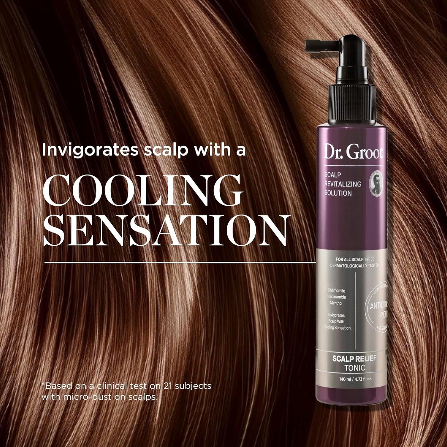 Dr. Groot Scalp Relief Tonic, Korean Hair Care with Chamomile, Niacinamide, Menthol, Rosemary Oil, Moisturizing Biotin Spray, Antioxidant Formula, for Dry Scalp, Kbeauty Scalp Revitalizing Solution